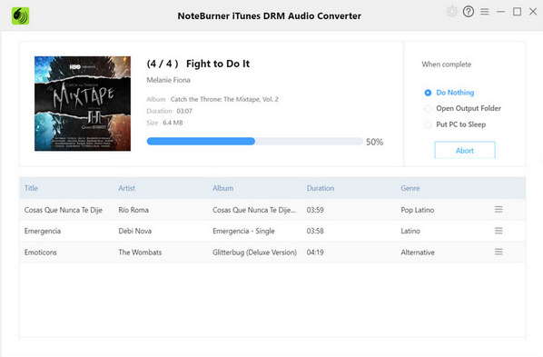 NoteBurner iTunes DRM Audio Converter screenshoot 1